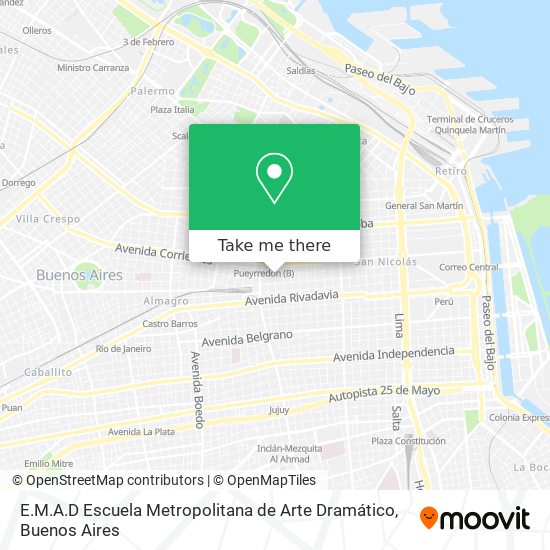 Mapa de E.M.A.D Escuela Metropolitana de Arte Dramático