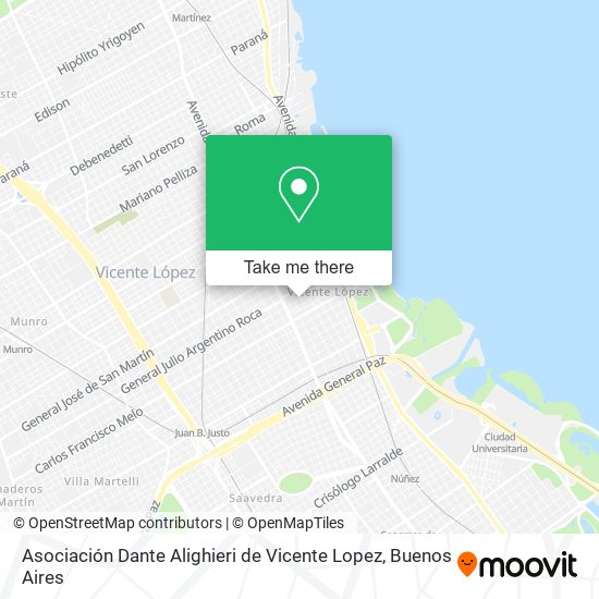 Asociación Dante Alighieri de Vicente Lopez map