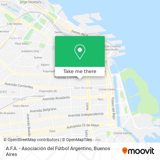 A.F.A. - Asociación del Fútbol Argentino map