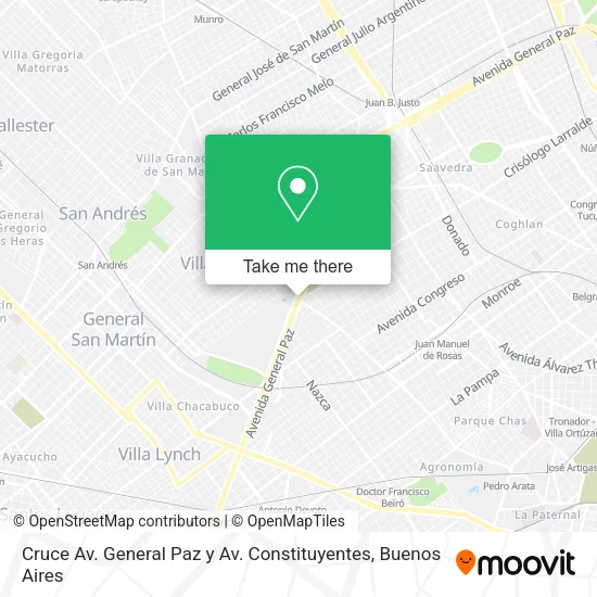 Mapa de Cruce Av. General Paz y Av. Constituyentes