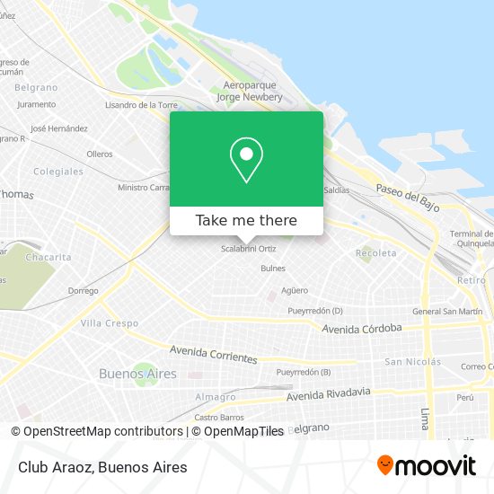 How to get to Club Araoz in Distrito Federal by Colectivo, Train or Subte?