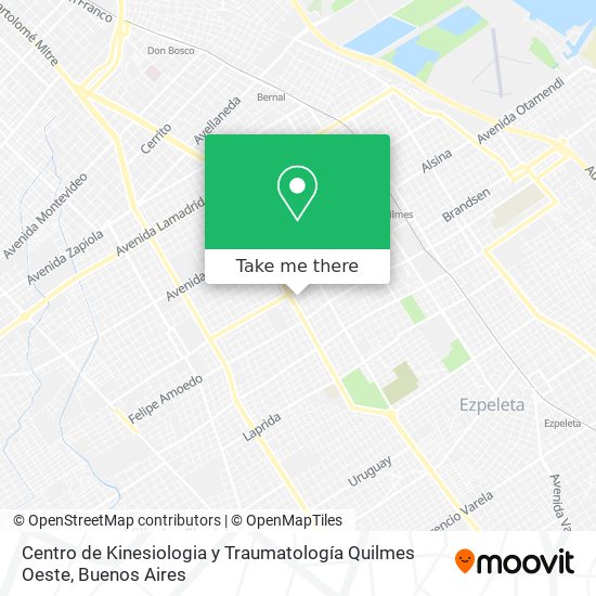 Mapa de Centro de Kinesiologia y Traumatología Quilmes Oeste