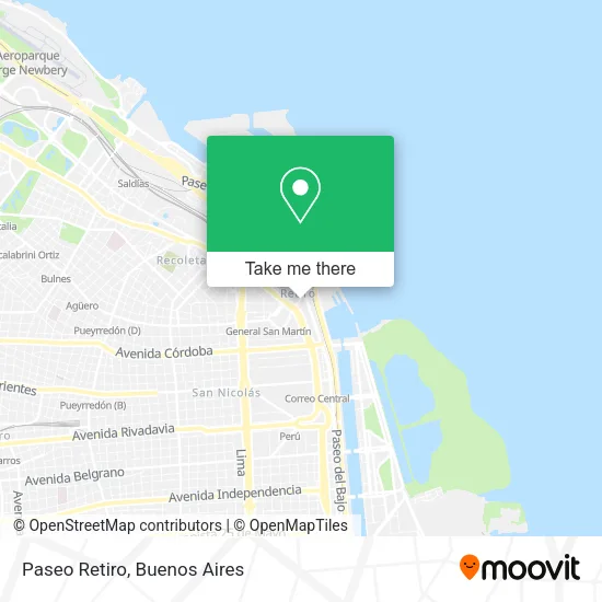 Paseo Retiro map