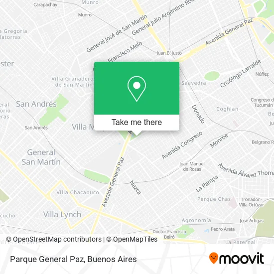 Mapa de Parque General Paz