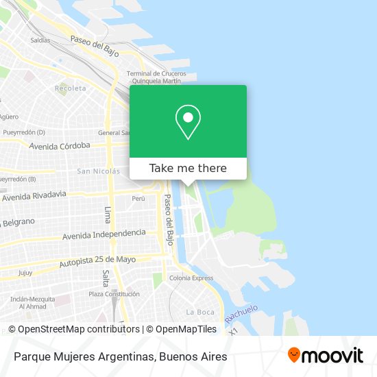 Mapa de Parque Mujeres Argentinas