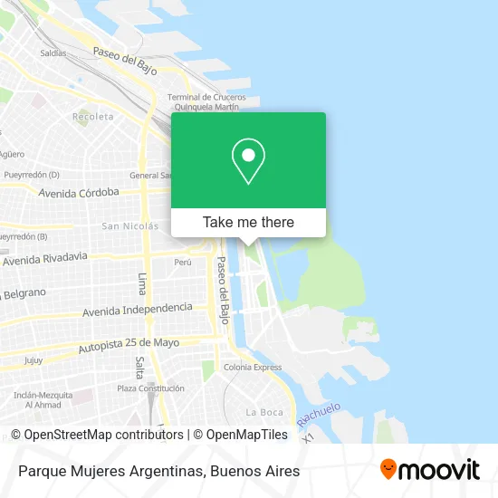 Mapa de Parque Mujeres Argentinas