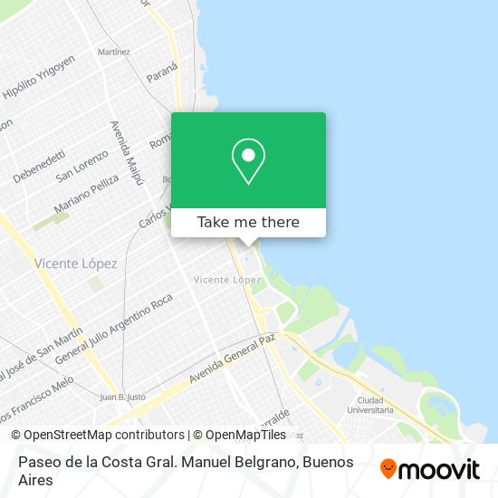 Mapa de Paseo de la Costa Gral. Manuel Belgrano
