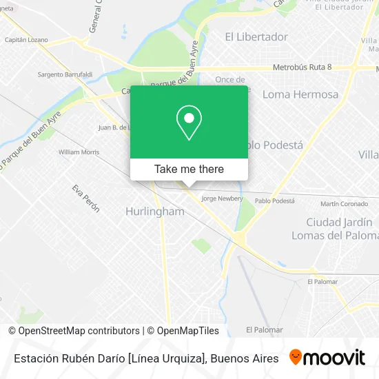 Mapa de Estación Rubén Darío [Línea Urquiza]