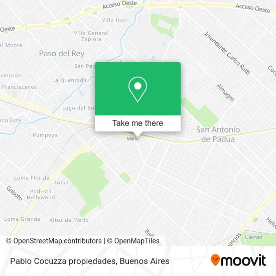 Mapa de Pablo Cocuzza propiedades