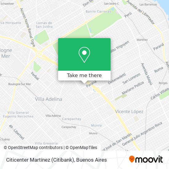 Citicenter Martínez (Citibank) map