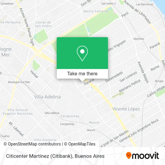 Mapa de Citicenter Martínez (Citibank)