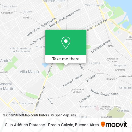 Club Atlético Platense - Predio Galván map