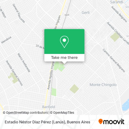 Mapa de Estadio Néstor Díaz Pérez (Lanús)