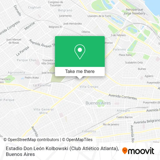 Mapa de Estadio Don León Kolbowski (Club Atlético Atlanta)