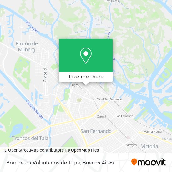 Bomberos Voluntarios de Tigre map