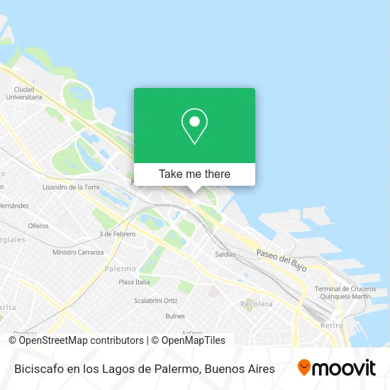 Biciscafo en los Lagos de Palermo map