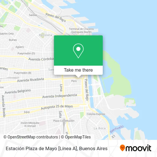 Mapa de Estación Plaza de Mayo [Línea A]