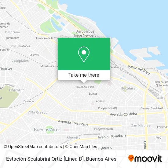 Mapa de Estación Scalabrini Ortiz [Línea D]