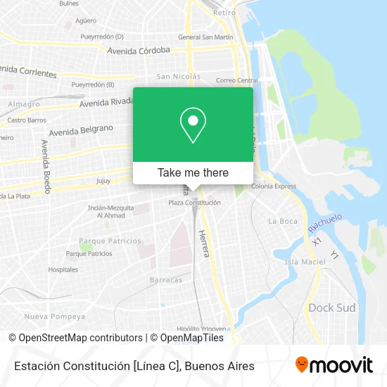 Mapa de Estación Constitución [Línea C]