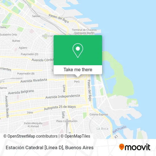 Mapa de Estación Catedral [Línea D]