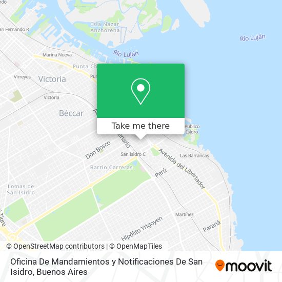 Oficina De Mandamientos y Notificaciones De San Isidro map