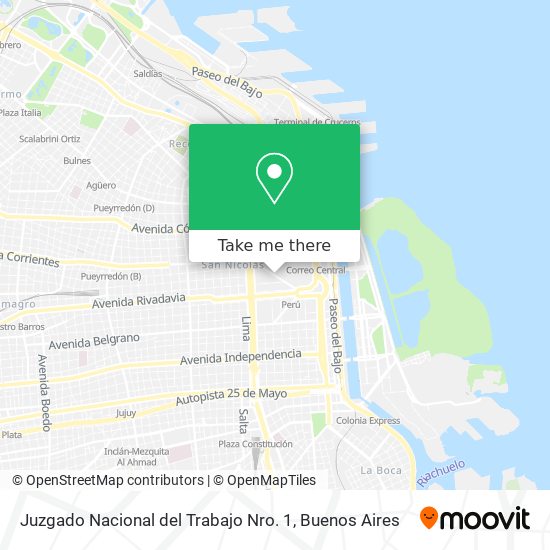 Juzgado Nacional del Trabajo Nro. 1 map