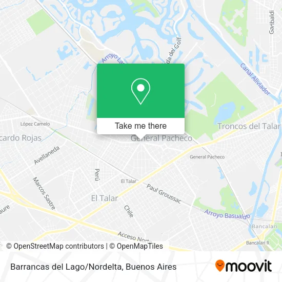 Mapa de Barrancas del Lago/Nordelta
