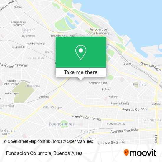 Fundacion Columbia map