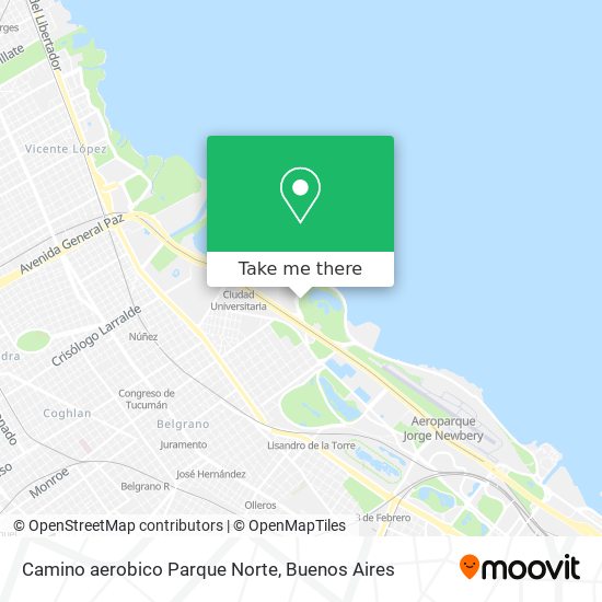 Camino aerobico Parque Norte map
