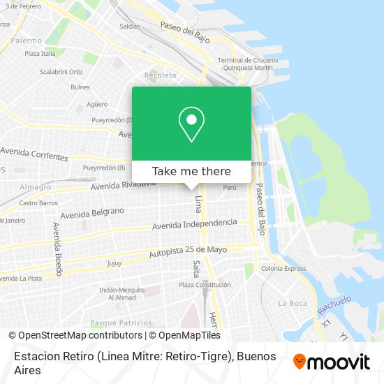 Estacion Retiro (Linea Mitre: Retiro-Tigre) map