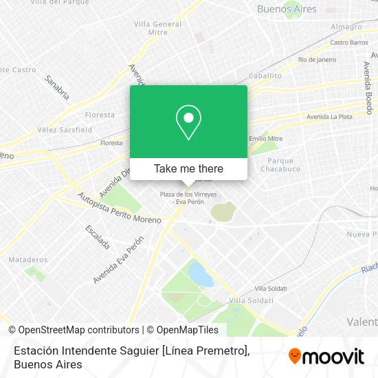 Mapa de Estación Intendente Saguier [Línea Premetro]
