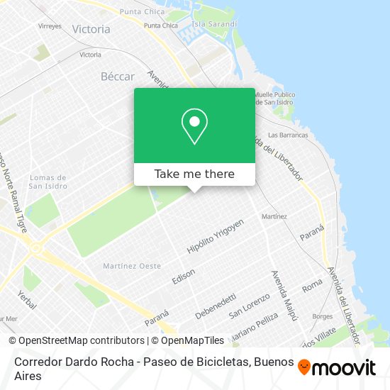 Mapa de Corredor Dardo Rocha - Paseo de Bicicletas