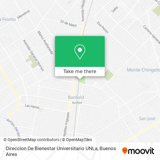 Mapa de Direccion De Bienestar Universitario UNLa