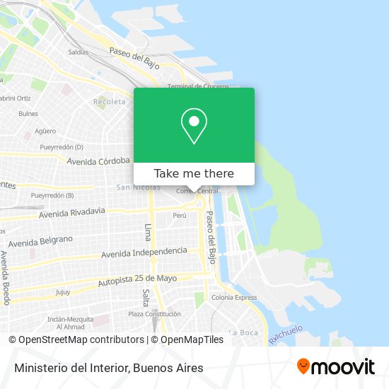 Ministerio del Interior map