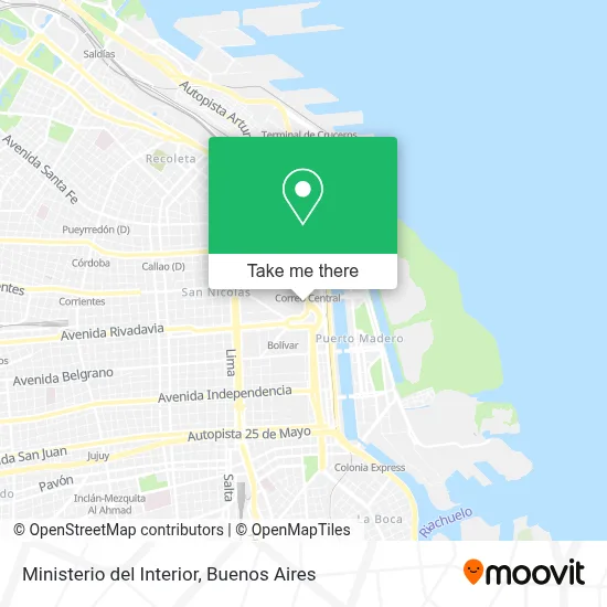 Ministerio del Interior map