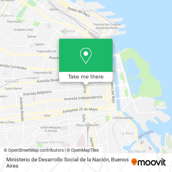 Ministerio de Desarrollo Social de la Nación map