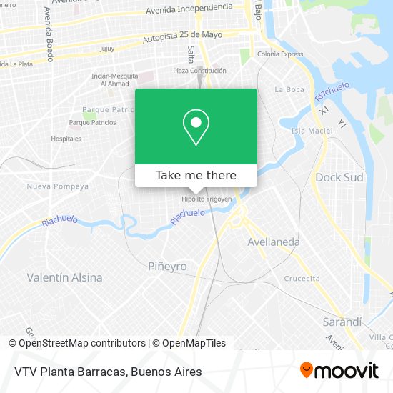 VTV Planta Barracas map