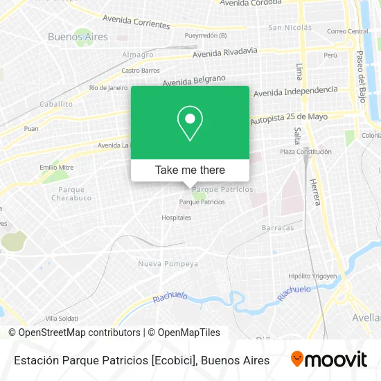 Mapa de Estación Parque Patricios [Ecobici]