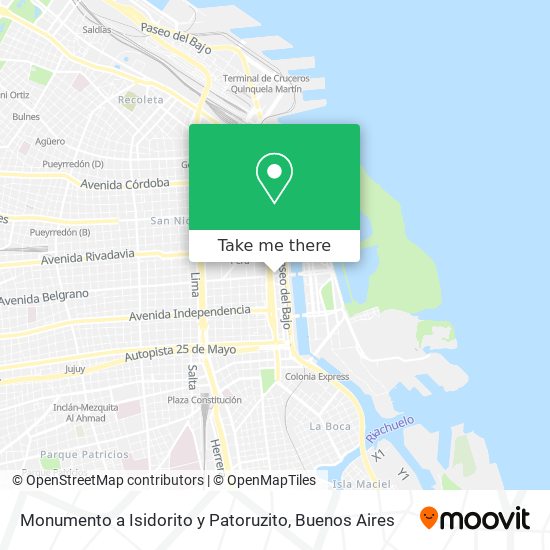 Monumento a Isidorito y Patoruzito map