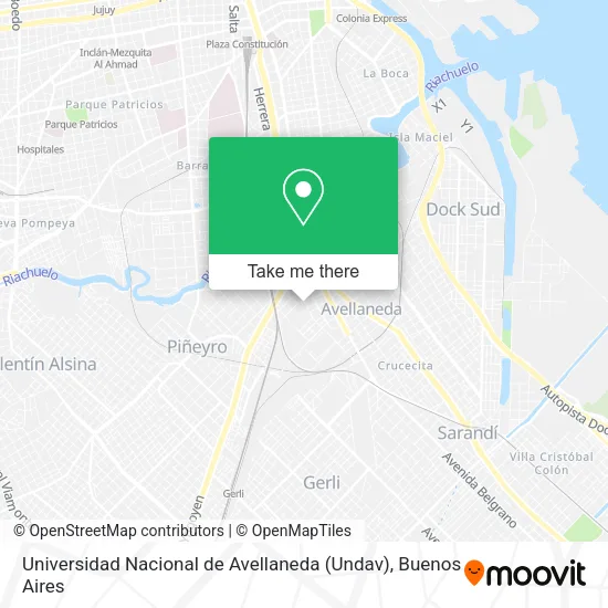 Mapa de Universidad Nacional de Avellaneda (Undav)