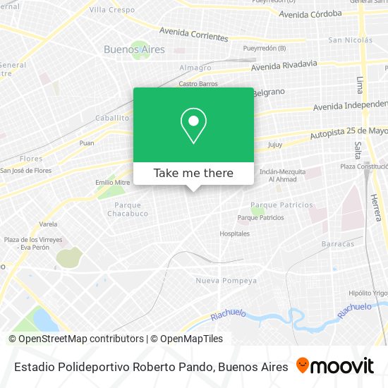 Mapa de Estadio Polideportivo Roberto Pando