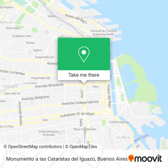 Mapa de Monumento a las Cataratas del Iguazú