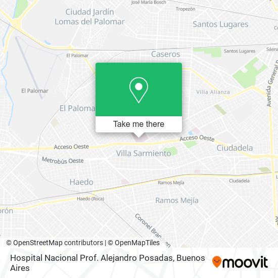 Hospital Nacional  Prof. Alejandro Posadas map