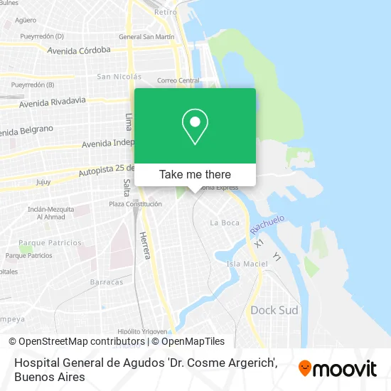 Mapa de Hospital General de Agudos 'Dr. Cosme Argerich'