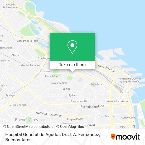 Hospital General de Agudos  Dr. J. A. Fernandez map