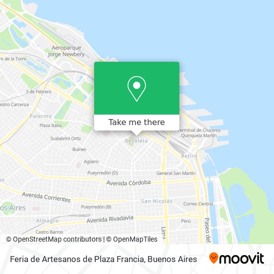 Mapa de Feria de Artesanos de Plaza Francia