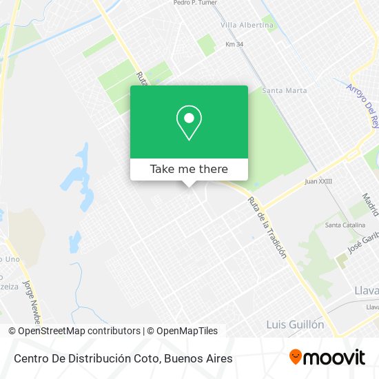 Mapa de Centro De Distribución Coto