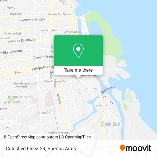 Mapa de Colectivo Linea 29