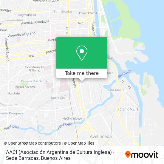 Mapa de AACI (Asociación Argentina de Cultura Inglesa) - Sede Barracas