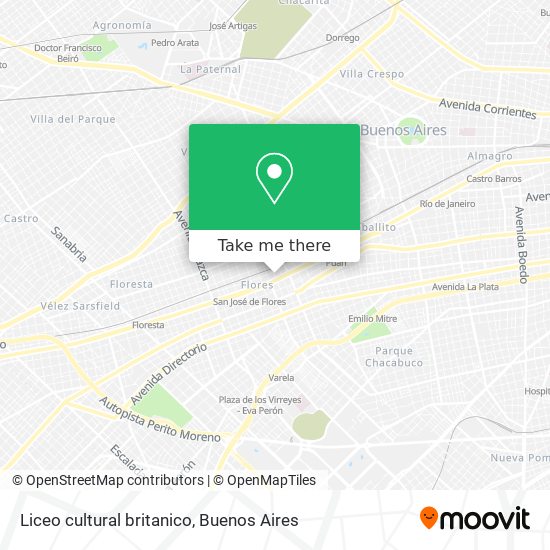 Mapa de Liceo cultural britanico